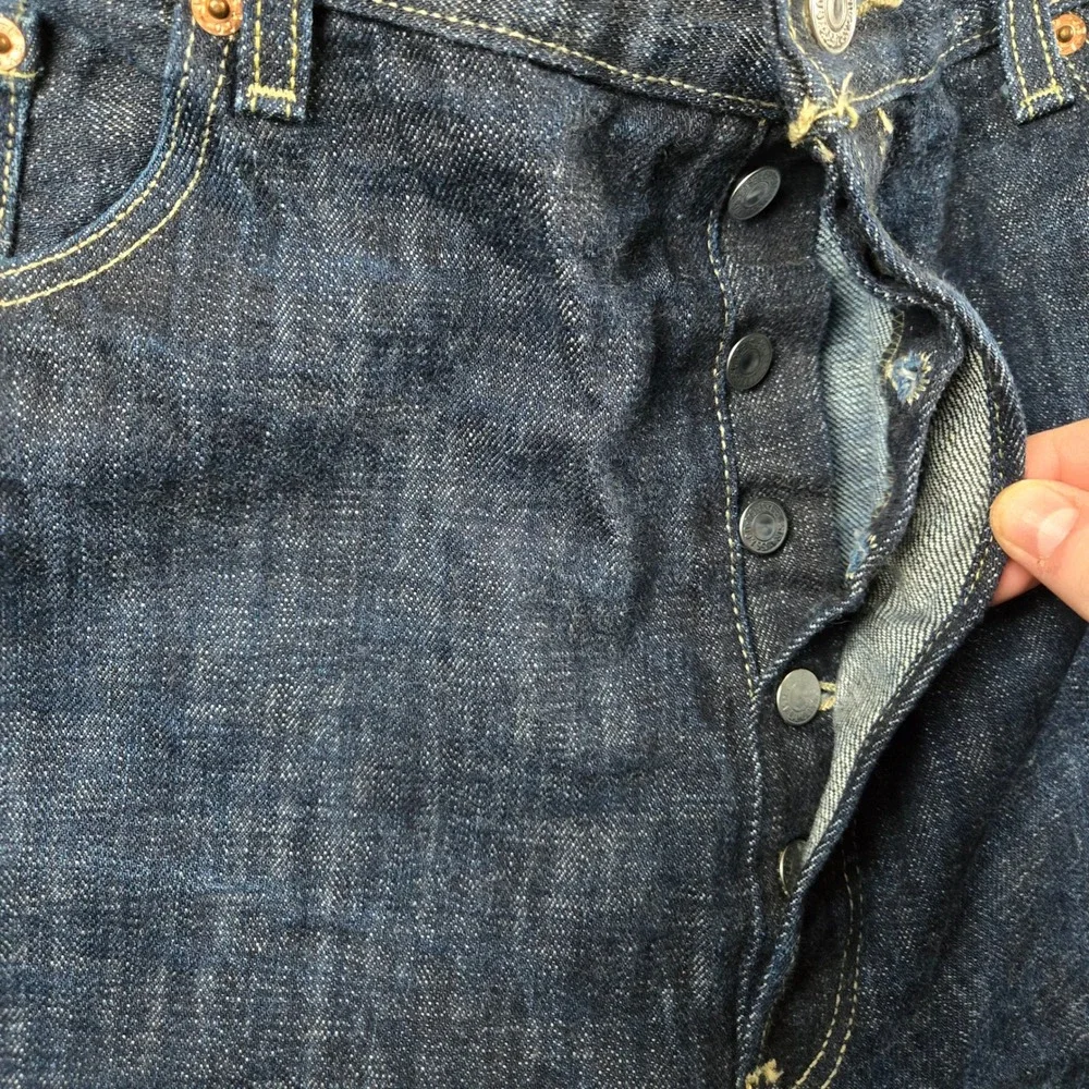 Vtg Levi's 501 Jeans Mens 42x34 Blue Straight Leg Dark Wash Button Fly Denim Y2K